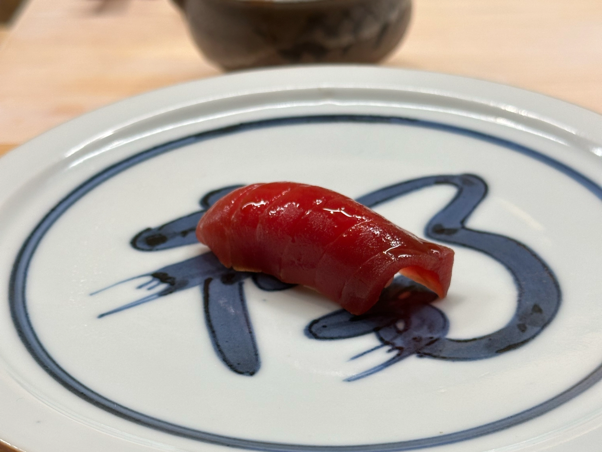 A piece of Akami nigiri, Sushi Kanesaka