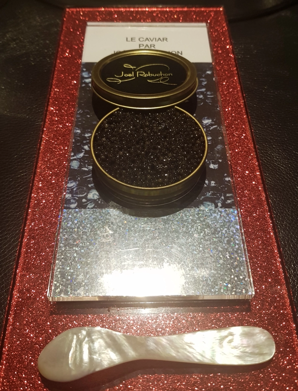 Signature caviar dish of L'atelier de Joël Robuchon Hong Kong