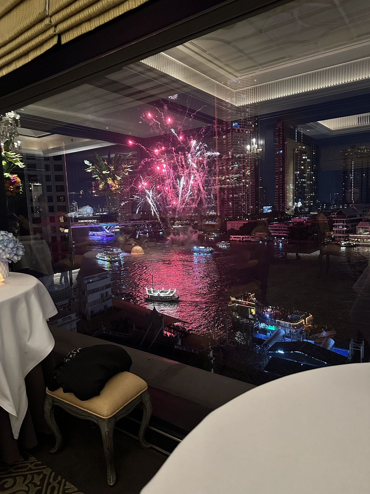 A firework view from Le Normandie