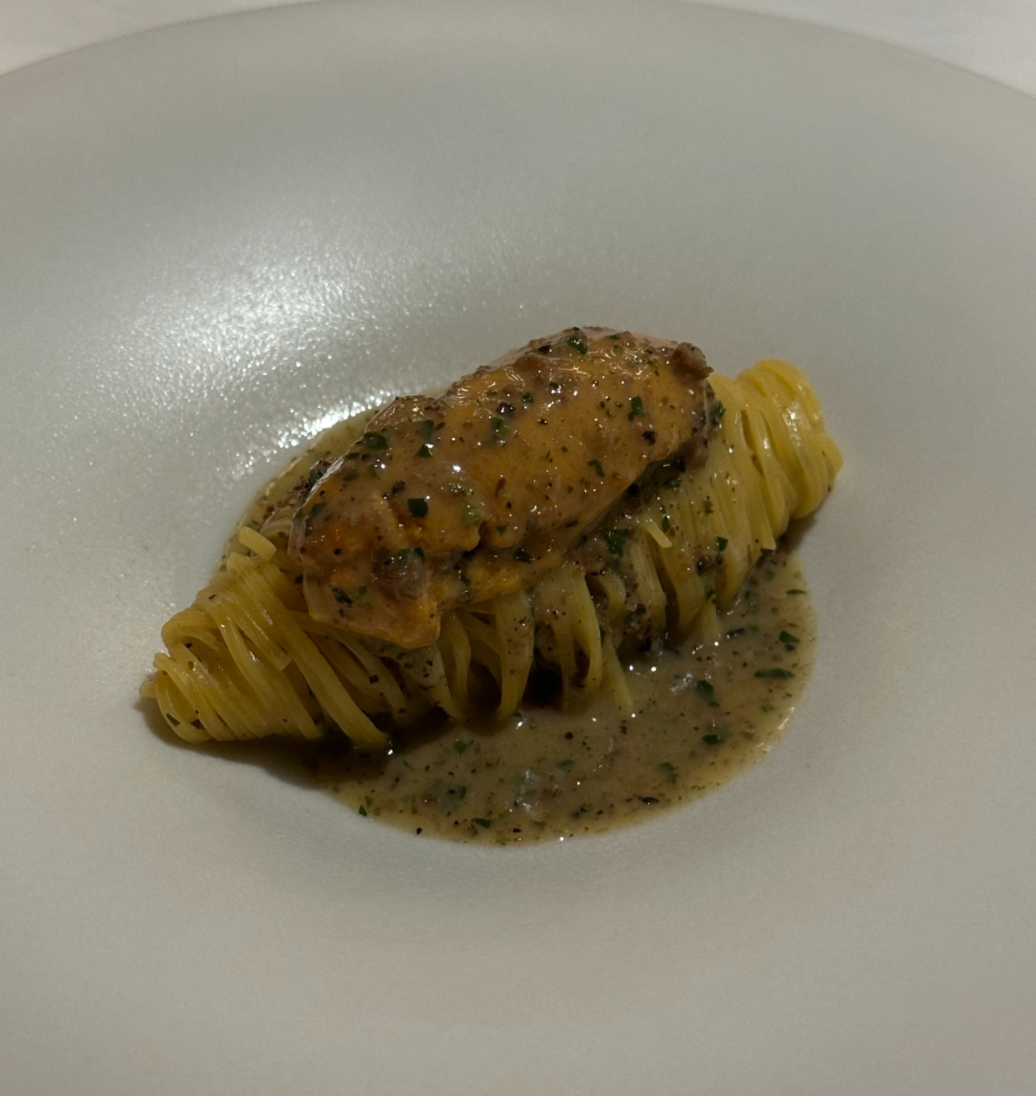 Uni tajarin pasta from Original Numbers, Seoul, South korea.
