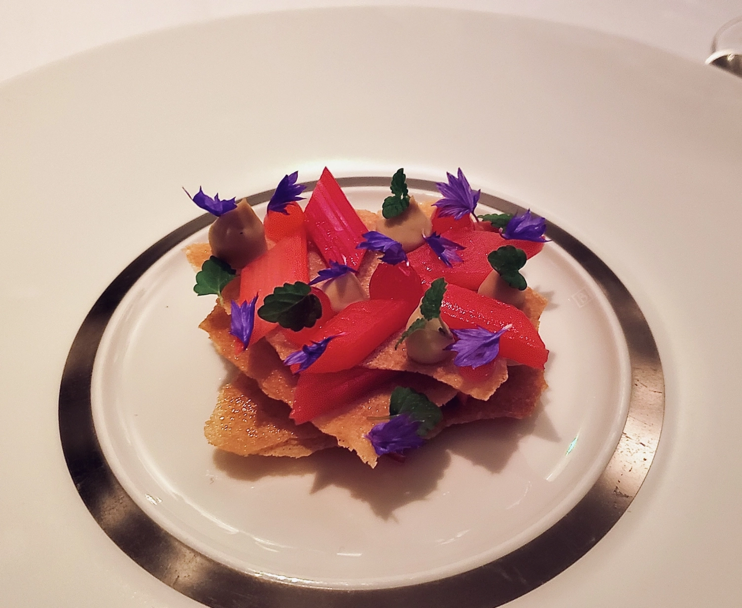 A mille-feuille with Yorkshire rhubarb, Restaurant Gordon Ramsay