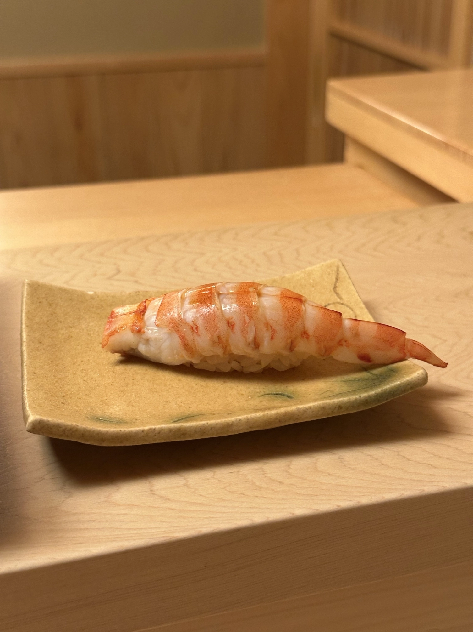 A Kuruma-Ebi nigiri sushi of Nihonbashi Kakigaracho Sugita