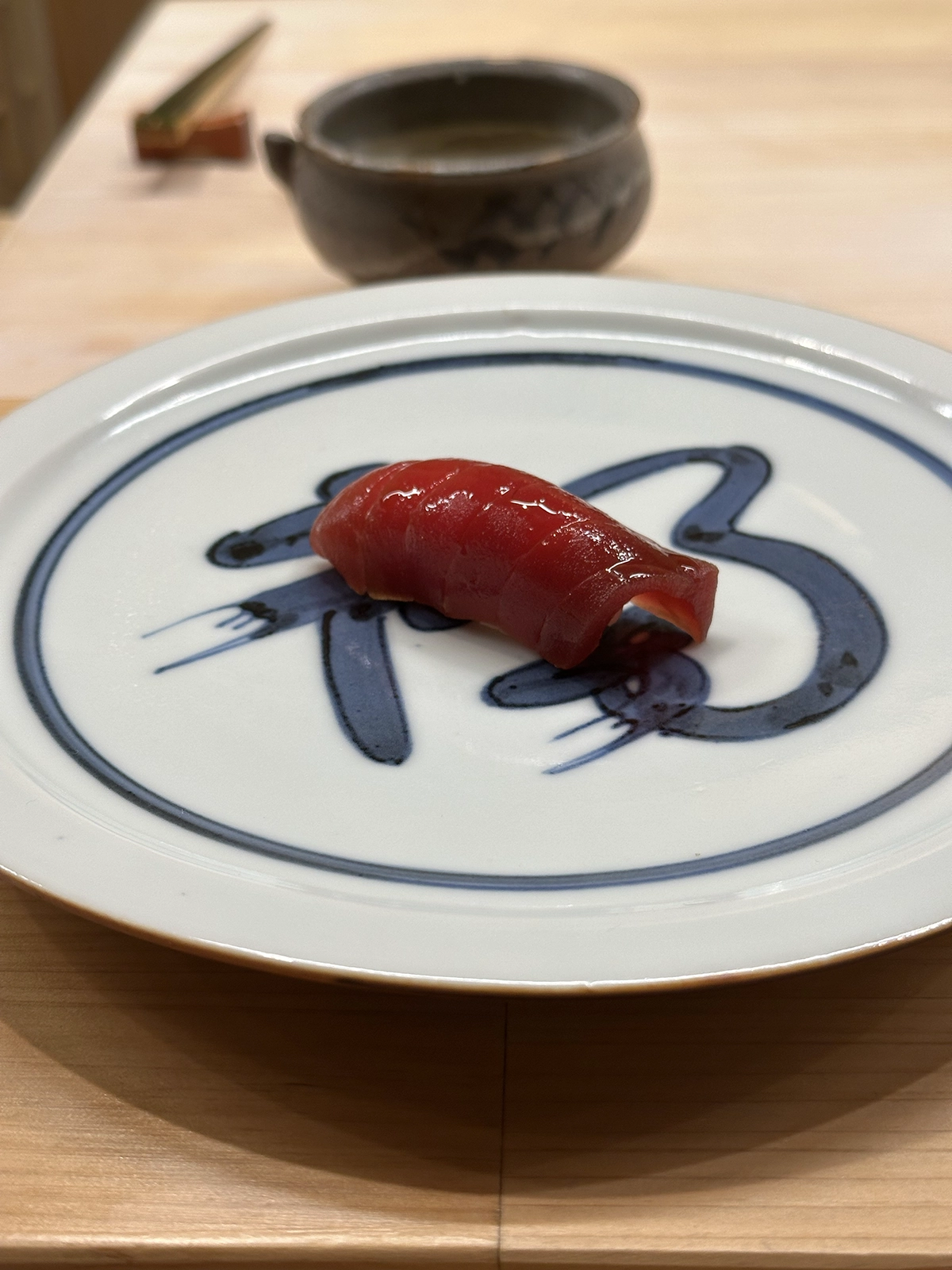 A piece of Akami nigiri, Sushi Kanesaka