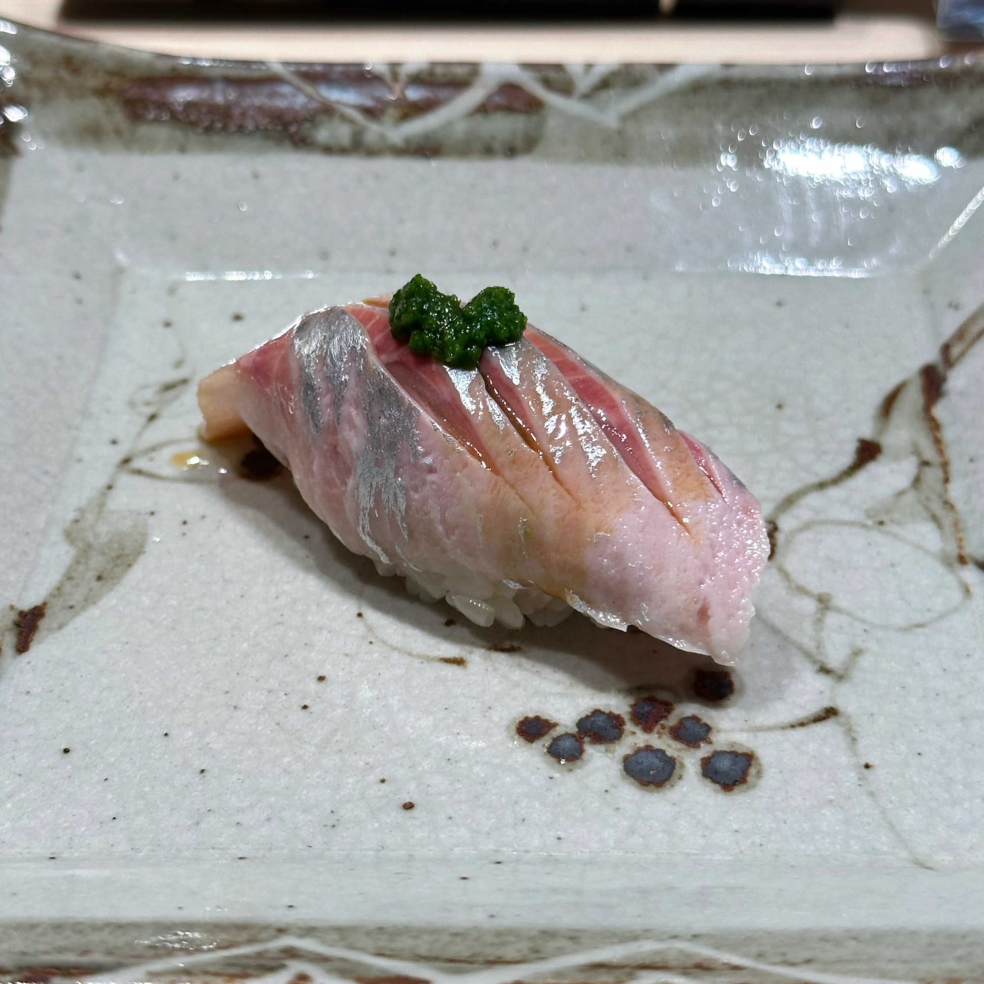 Aji nigiri sushi of Sushi Matsumoto, Seoul, South Korea.