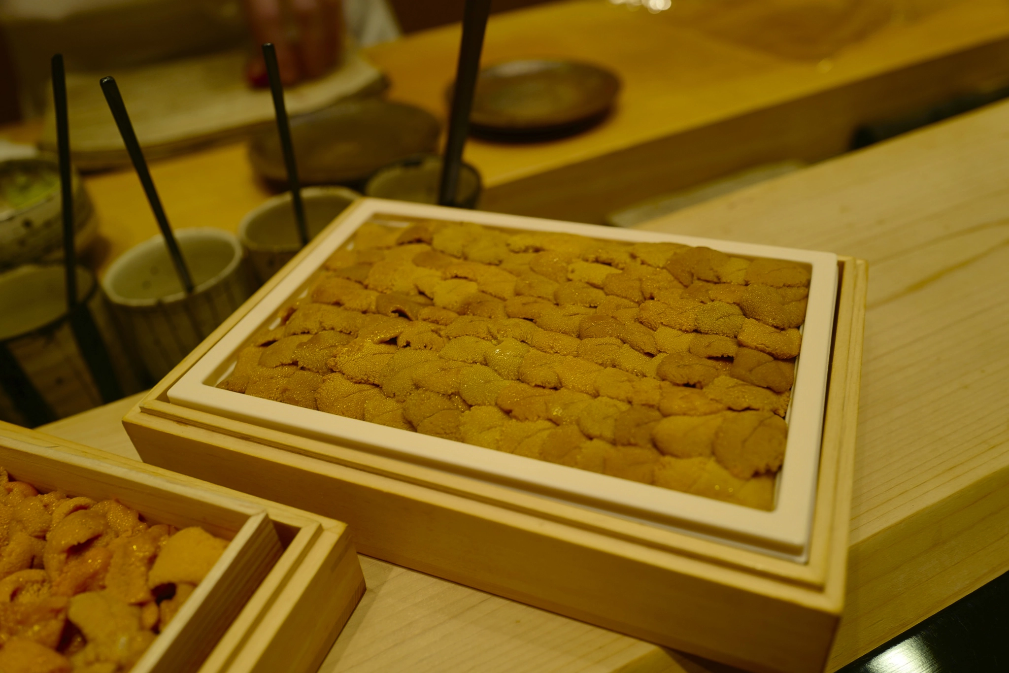 A box of Uni used by Sushi Shikon